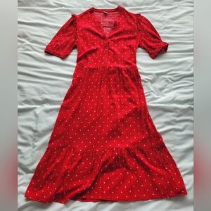 Midi polka dot dress, size XS